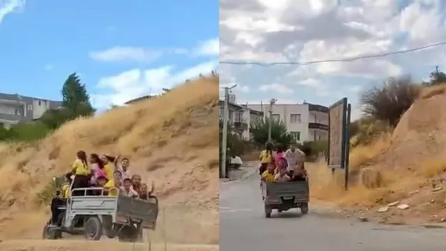 Atabağı’nda Öğrenciler Okula Patpat Kasasında Ulaşıyor