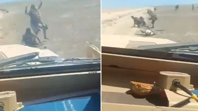 Teslim Olan Husilere Zırhlı Araçlı Müdahale Görüntülendi Teslim Olan Husilere Zırhlı Araçlı Müdahale Görüntülendi