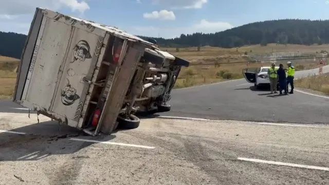 Sarıkamış'ta Büyükbaş Hayvan Yüklü Kamyonet Devrildi: 3 Hayvan Telef Oldu