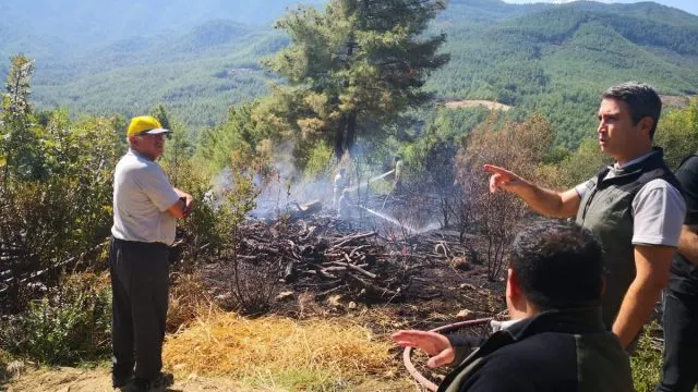 Bucak Çamlık Köyü'ndeki Orman Yangını Büyümeden Söndürüldü