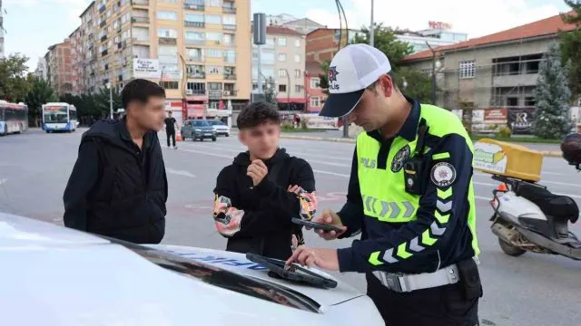Elazığ'da Motosiklet Sürücülerine Eş Zamanlı Denetim